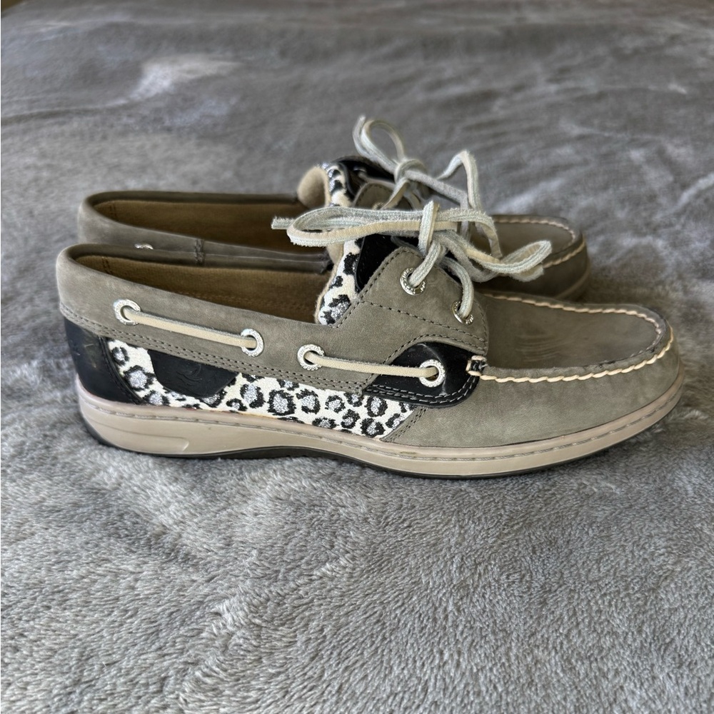 Sperry Gray and Black Women's Boat Shoes